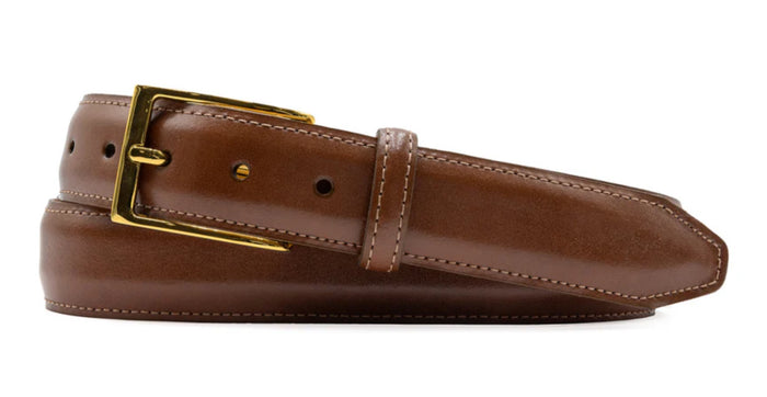 Smith 2 Buckle Leather Belt - RUSSET