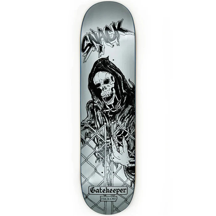 SNACK SKATEBOARDS - GATEKEEPER DECK (SILVER) 8.12