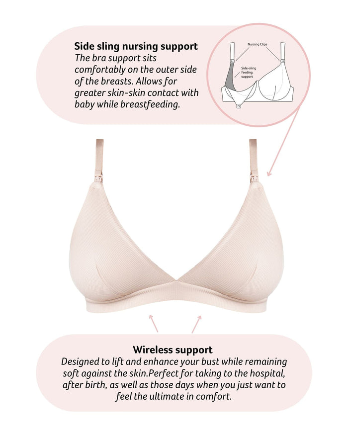 Technical features of Solace Triangle Nursing Bra - Oat