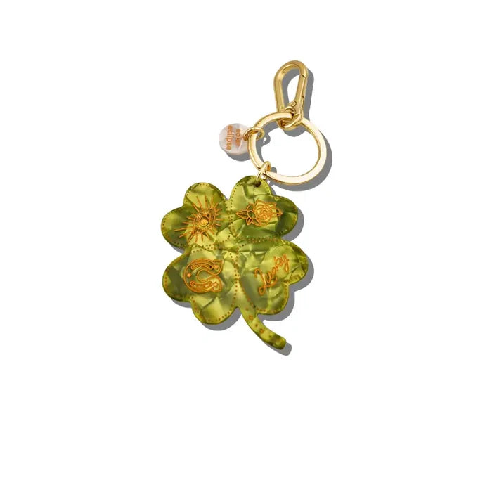 Lucky Clover Green Key & Bag Charm