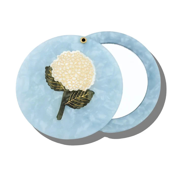 Blue Hydrangea Compact Mirror