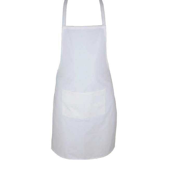 White apron with a pocket on a white background