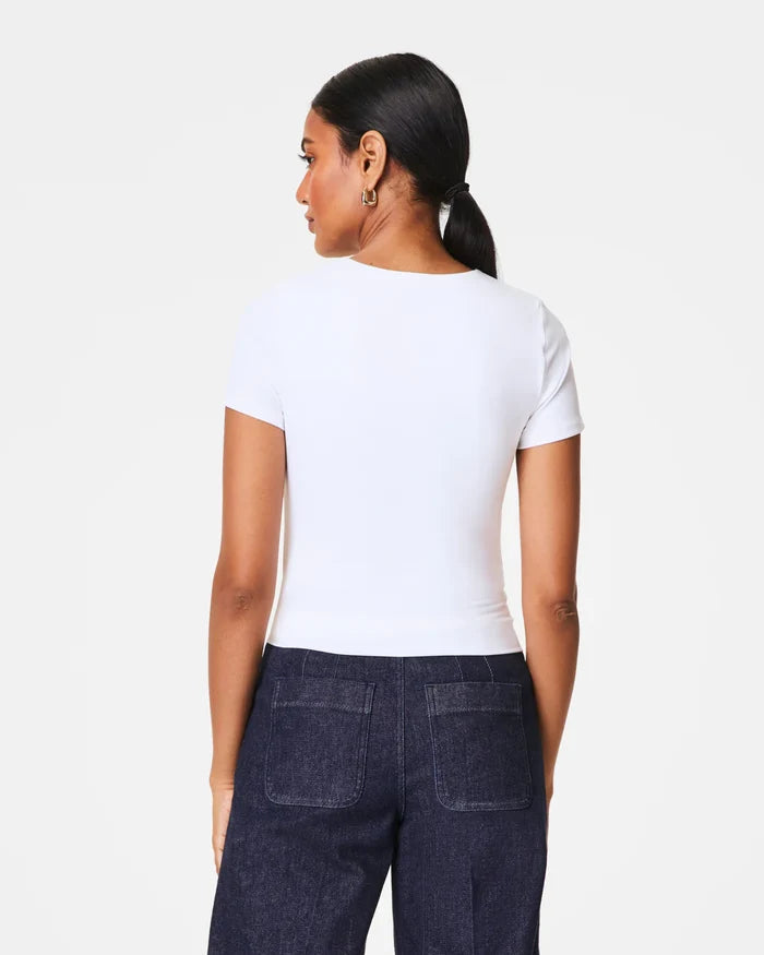 Spanx-Classic Crewneck Tee-White