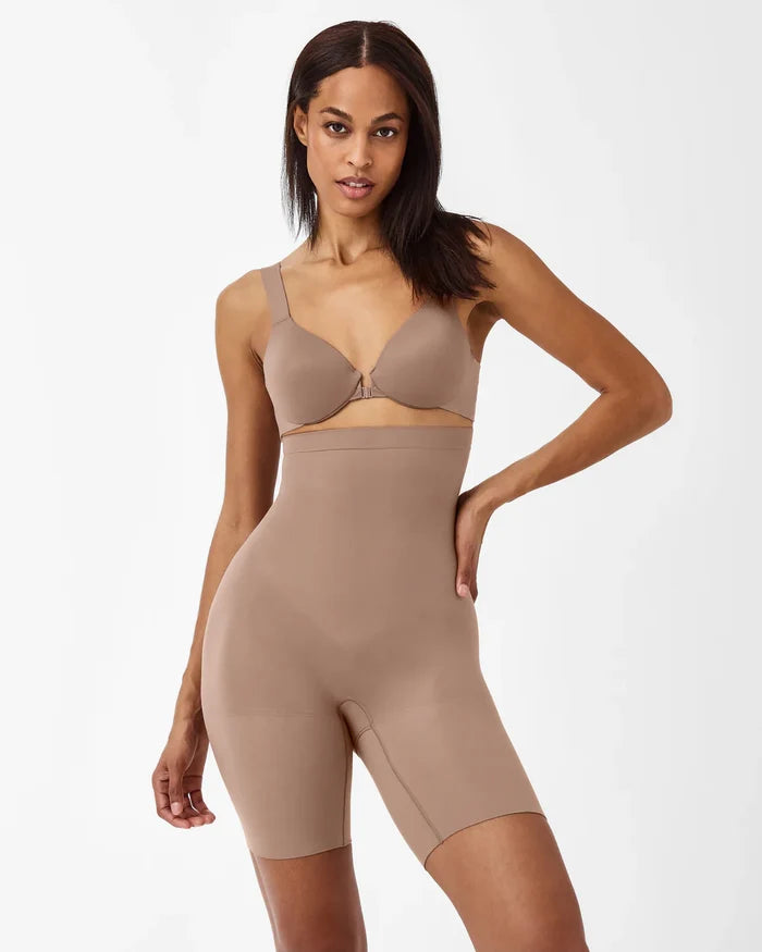 SPANX Higher Waisted Mid Thigh Short Cafe Au Lait