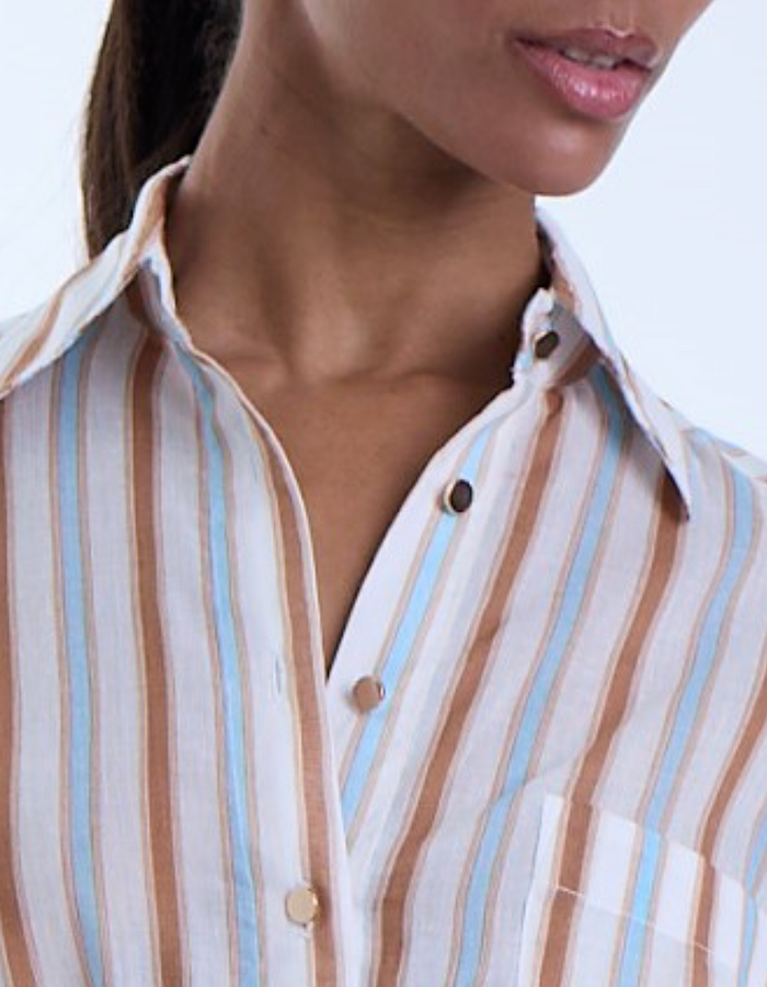 Spencer Striped Shirt-Sky Stripe