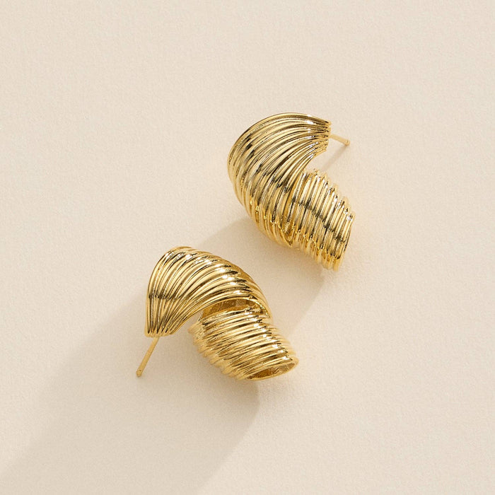 Spiral Hoop Earrings 18K Gold Dipped | Gold