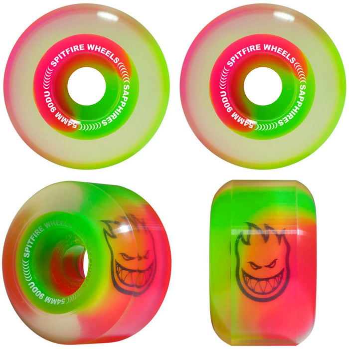 SPITFIRE - SAPPHIRE WHEELS NEON PINK/GREEN 54MM