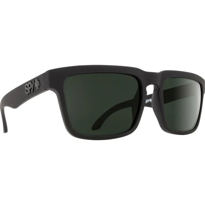 SPY SUNGLASSES - HELM SOFT MATTE DARK GRAY - HAPPY GRAY GREEN POLARIZED LENS