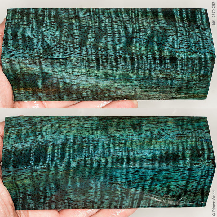 Stabilized curly mango wood block