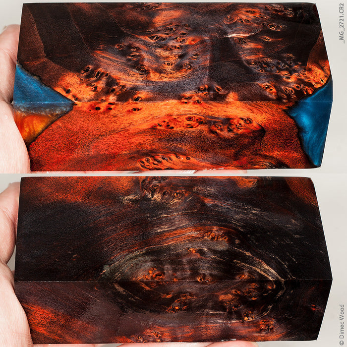 Stabilized wood willow burl block