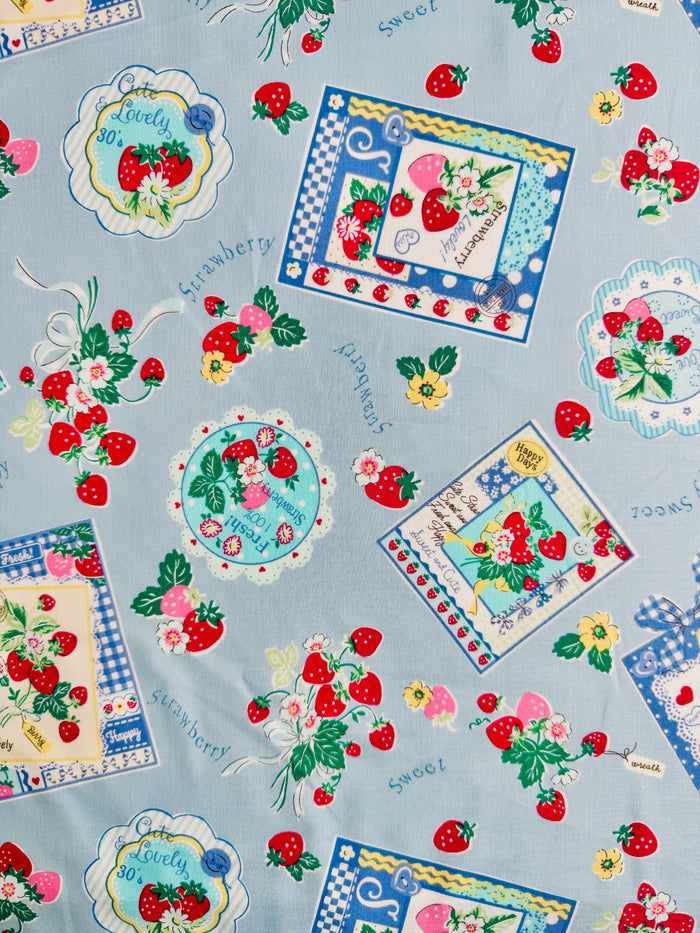 Strawberry Card - Blue - Atsuko Matsuyama - 30's Collection - Yuwa