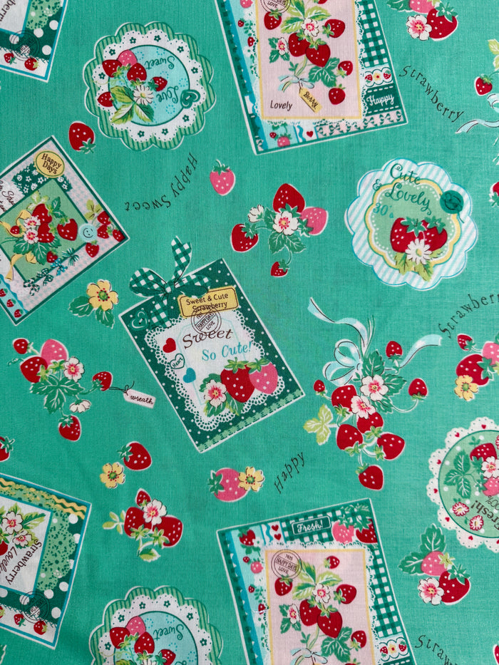 Strawberry Card - Green - Atsuko Matsuyama - 30's Collection - Yuwa