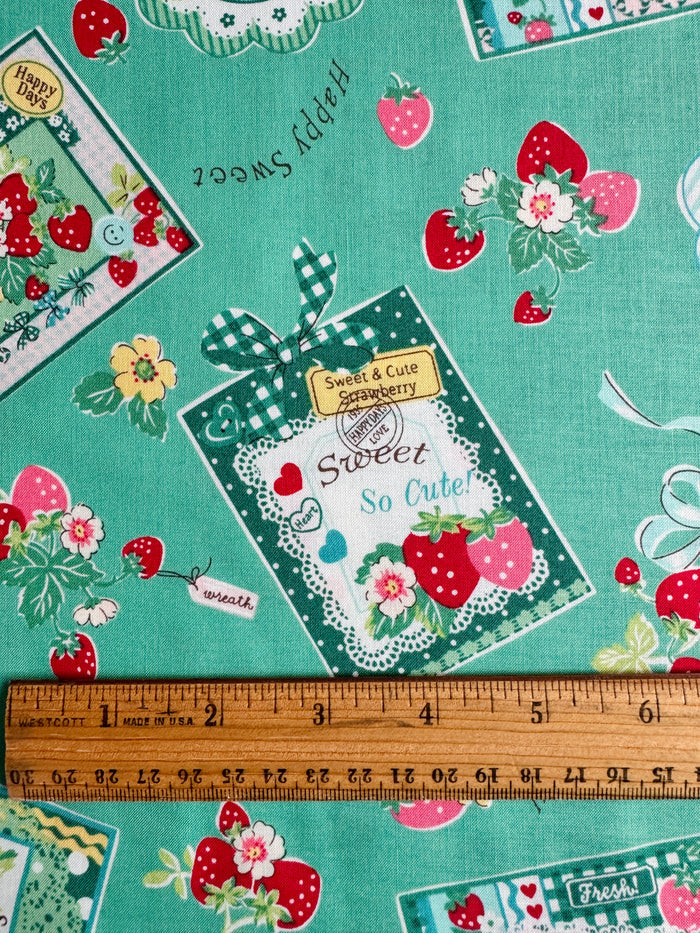Strawberry Card - Green - Atsuko Matsuyama - 30's Collection - Yuwa