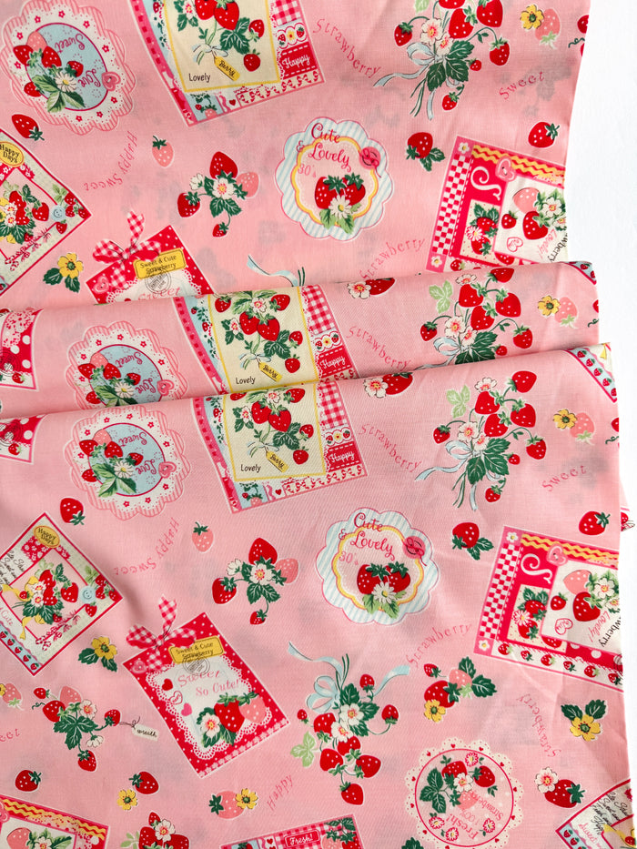 Strawberry Card - Pink - Atsuko Matsuyama - 30's Collection - Yuwa