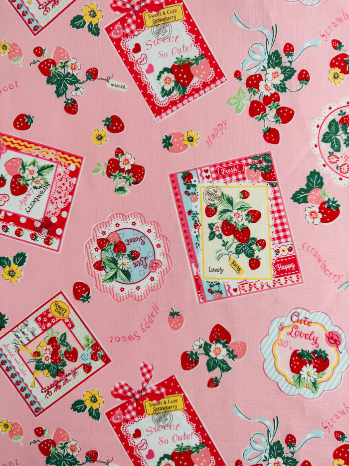 Strawberry Card - Pink - Atsuko Matsuyama - 30's Collection - Yuwa