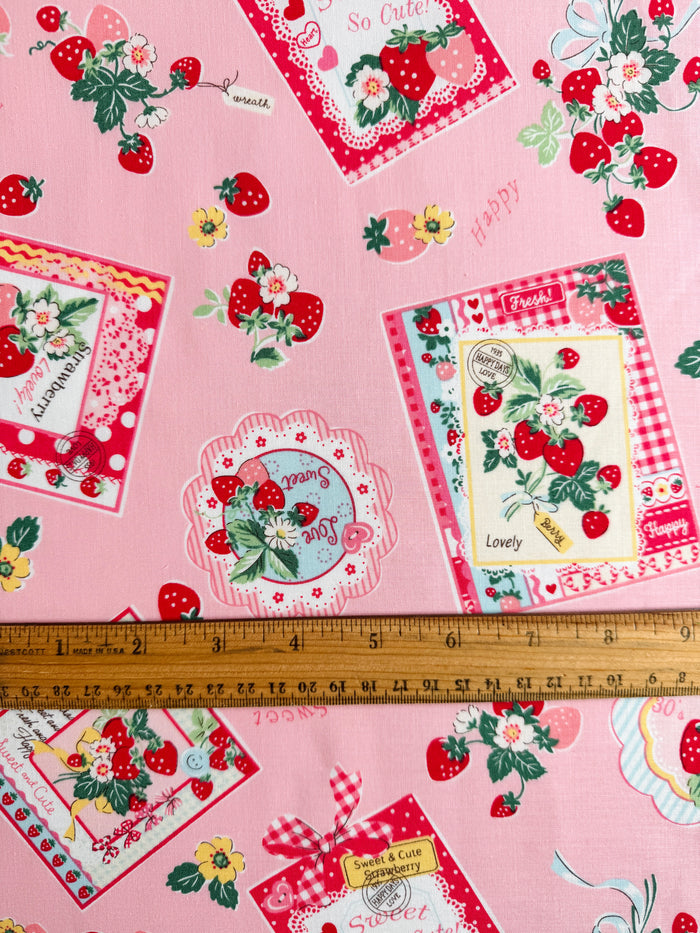 Strawberry Card - Pink - Atsuko Matsuyama - 30's Collection - Yuwa