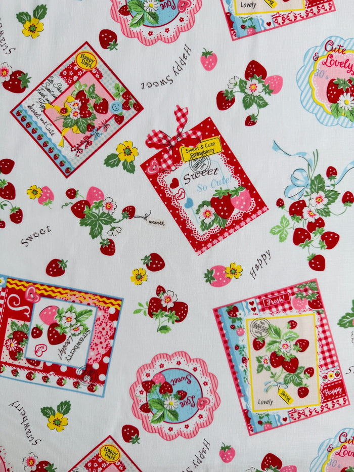 Strawberry Card - White - Atsuko Matsuyama - 30's Collection - Yuwa