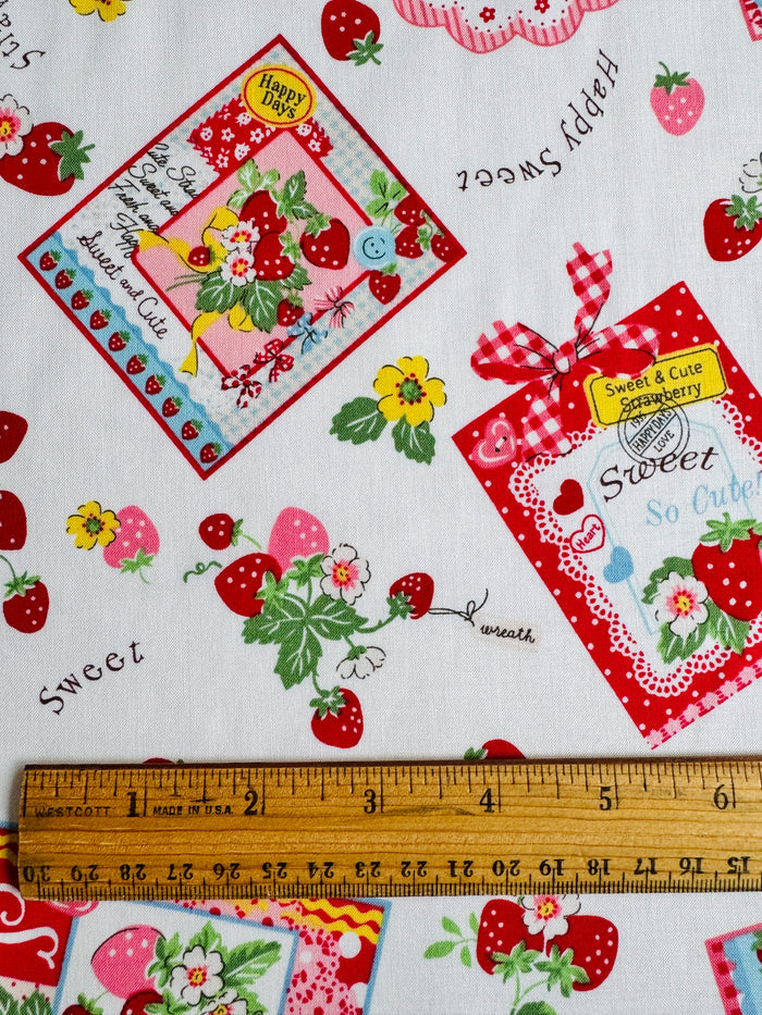 Strawberry Card - White - Atsuko Matsuyama - 30's Collection - Yuwa
