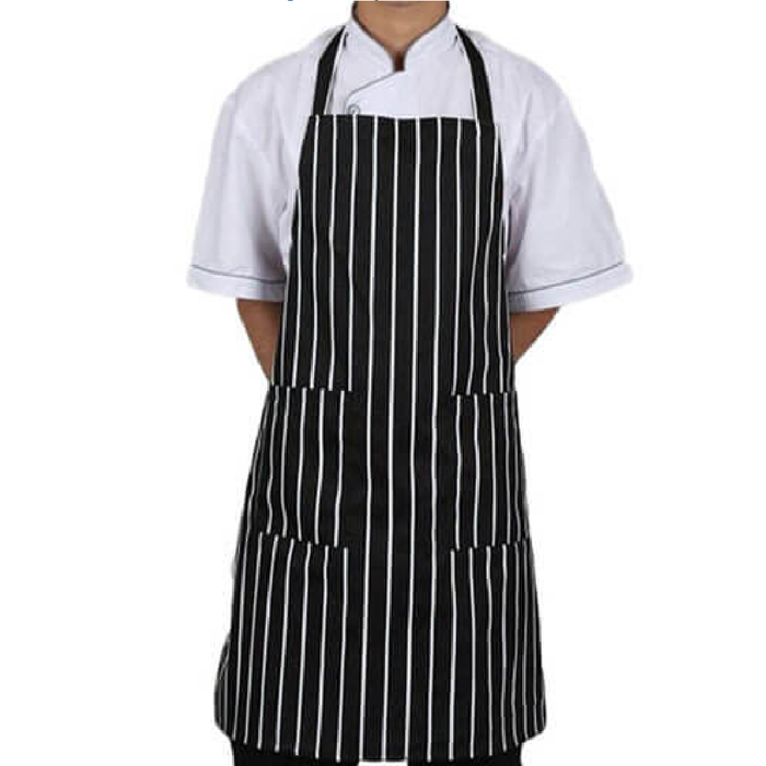 Striped Bib apron full view