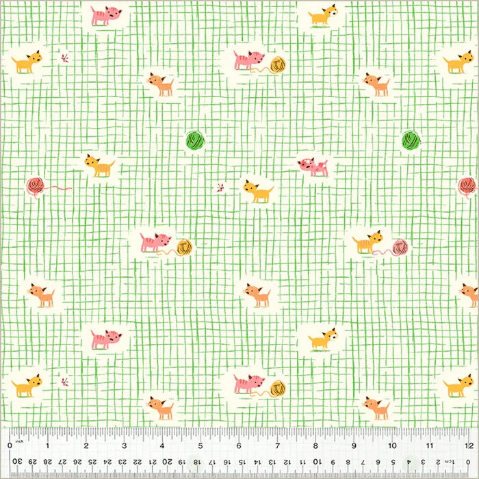 Studio Edit - Kitten Plaid - Green - Heather Ross - Windham