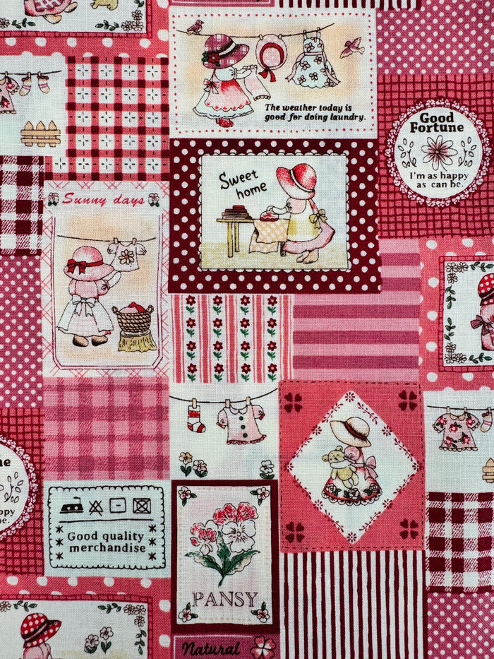 Sunbonnet Sue Laundry - Pink - Japanese Import