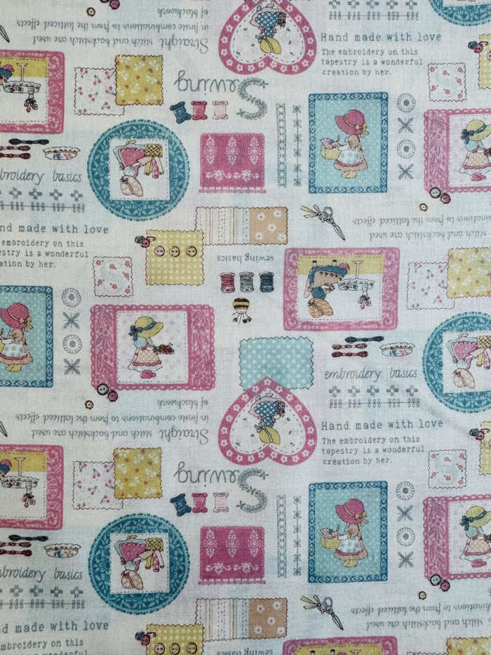 Sunbonnet Sue Sewing - Off White - Japanese Import