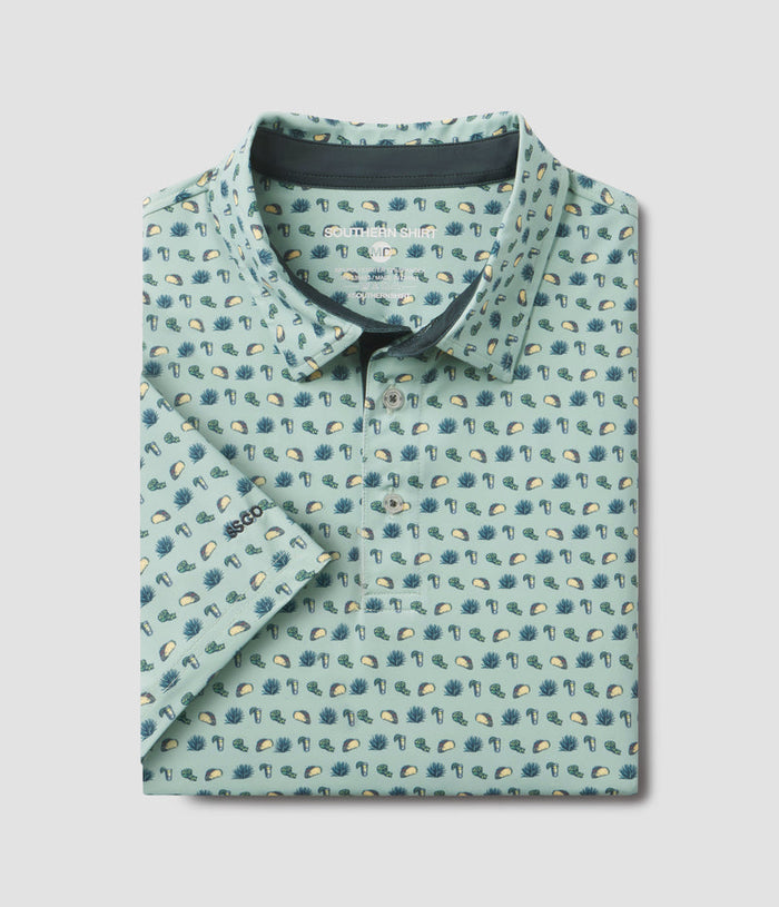 Tacos and Tequila Printed Polo