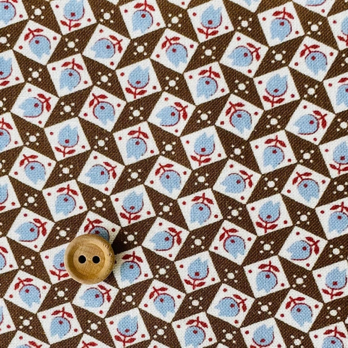 Textile Pantry's 30's - Tulips - Brown - Textile Pantry