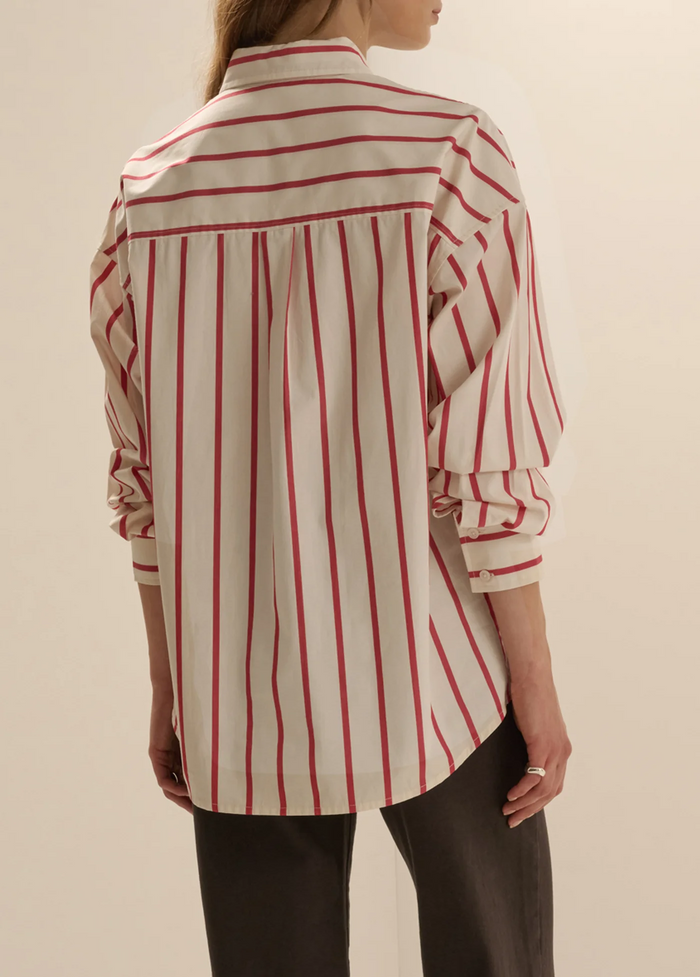 The Beau Shirt-White/Crimson