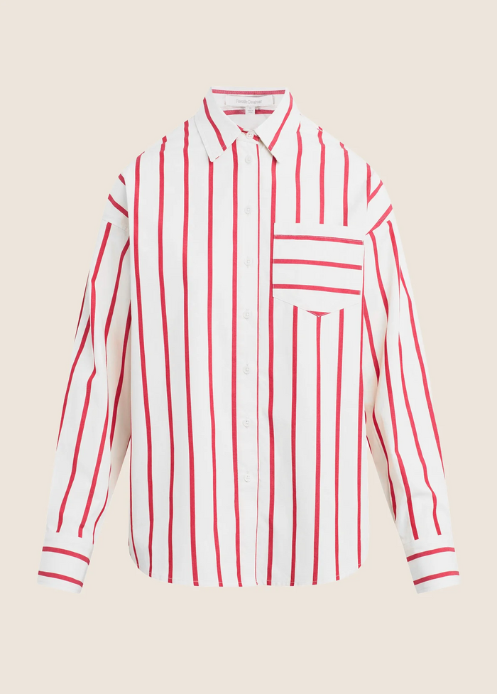 The Beau Shirt-White/Crimson