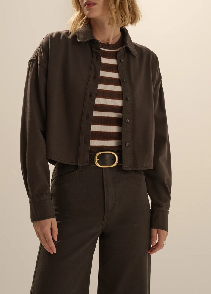 The Crop Ex Boyfriend Shirt - Esperesso