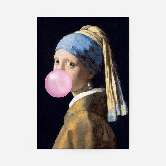 The Girl Blowing Bubblegum Print