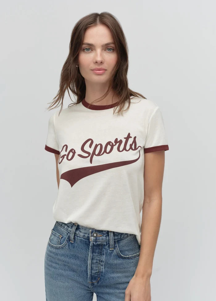 The Go Sports Ringer Tee-Burgandy