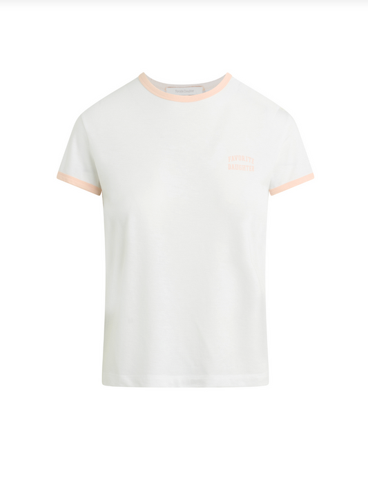 The Signature Chest Logo Ringer Tee-Pale Pink
