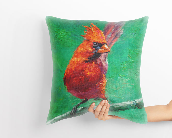 Throw Pillow Cover, Northern Cardinal Red Bird Pillow, Comfortable, Red Pillow Cases, Modern Pillow, Large Pillow Cases, Farmhouse Pillow