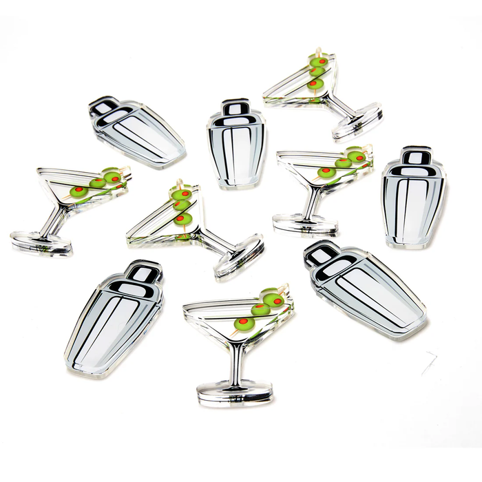 TIC TAC TOE-MARTINI GLASS & SHAKER