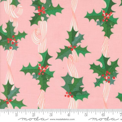 Tiny Christmas - Holly Stripe - Cotton Candy - LizzyHouse - Moda