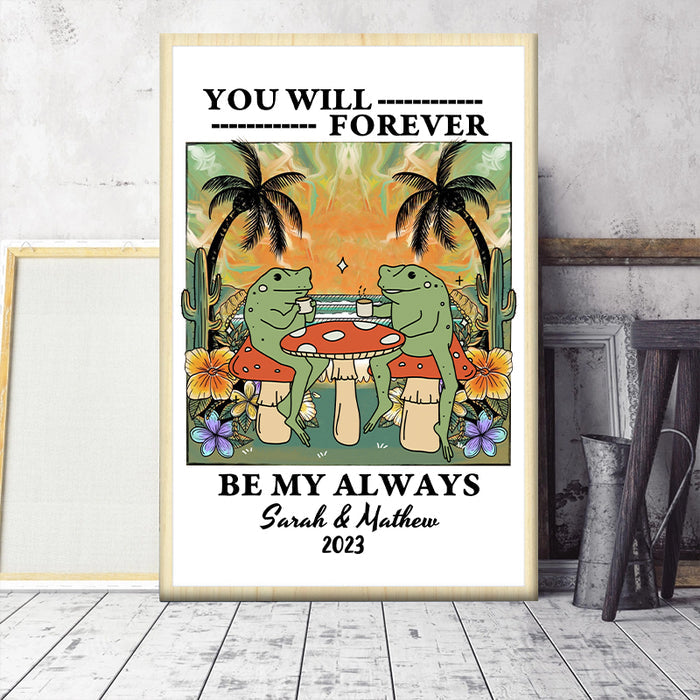Together Until We Croak - Frog Theme Personality Customized Canvas - Gift For Couple