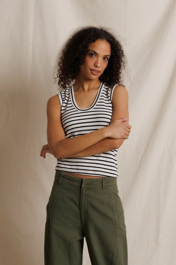 Tracy Cotton Striped U Neck Tank