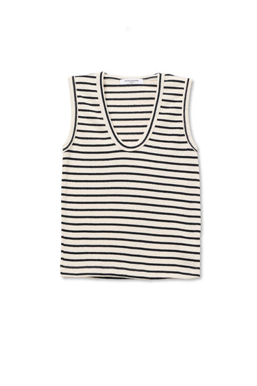 Tracy Cotton Striped U Neck Tank