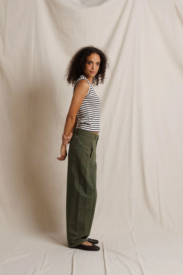 Tracy Cotton Striped U Neck Tank