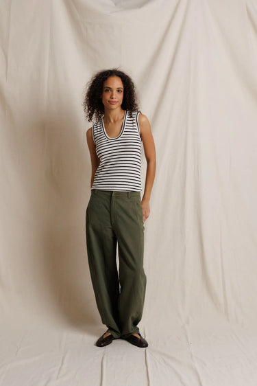 Tracy Cotton Striped U Neck Tank