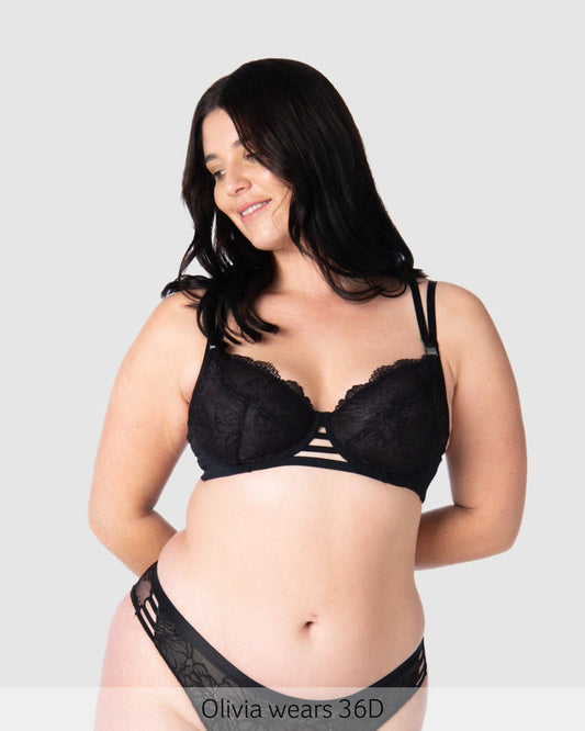 True Luxe Lace Nursing Bra - Black