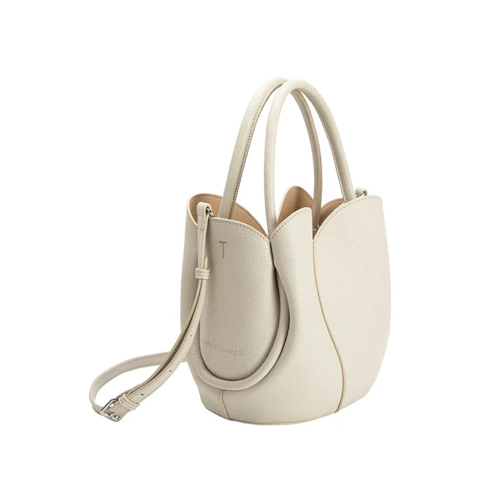 Tulip Recycled Vegan Leather Bag - Bone