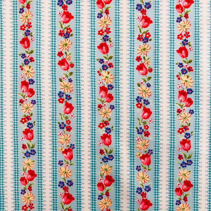 Tulip Stripe - Blue - Atsuko Matsuyama - 30's Collection - Yuwa