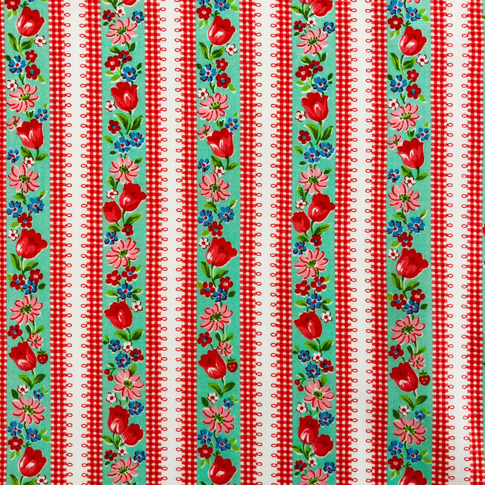 Tulip Stripe - Green - Atsuko Matsuyama - 30's Collection - Yuwa
