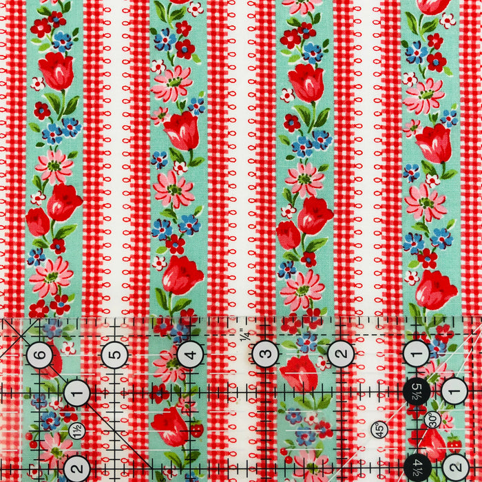 Tulip Stripe - Green - Atsuko Matsuyama - 30's Collection - Yuwa