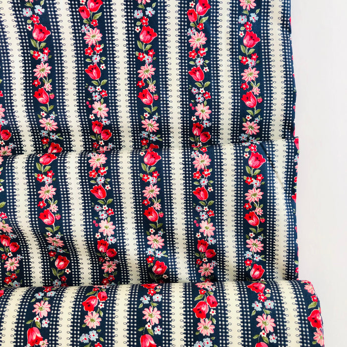 Tulip Stripe - Navy - Atsuko Matsuyama - 30's Collection - Yuwa’s