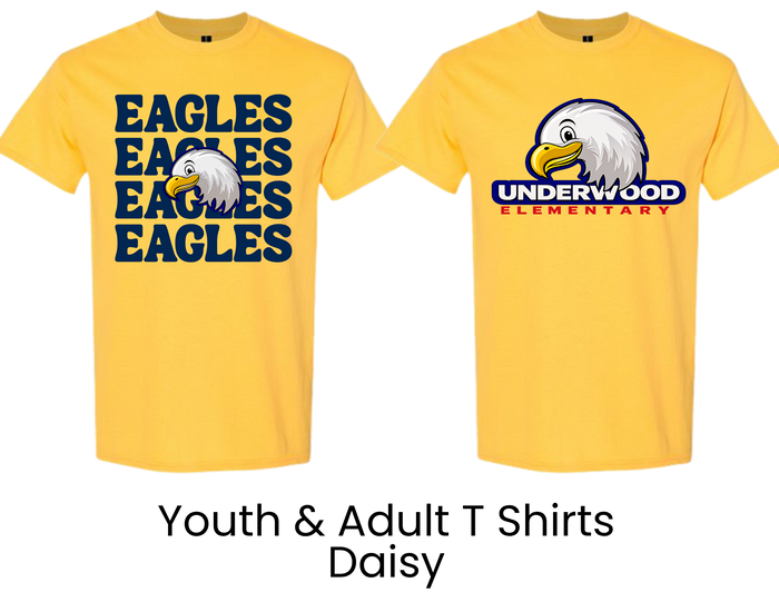 UES Underwood Elementary School Eagles Stacked / Underwood Eagles Logo Daisy - Youth & Adult