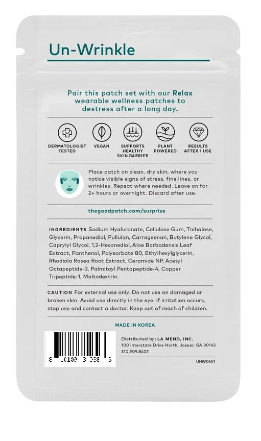 Un-Wrinkle Microdart Patches